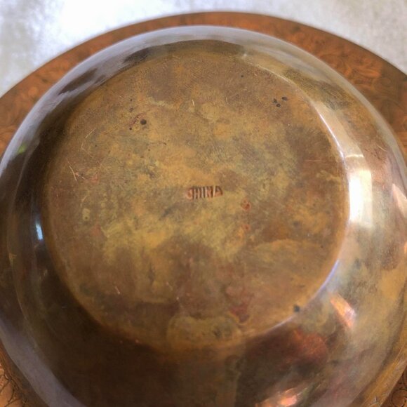 Vintage Chinese copper bowl & saucer - Picture 14 of 14